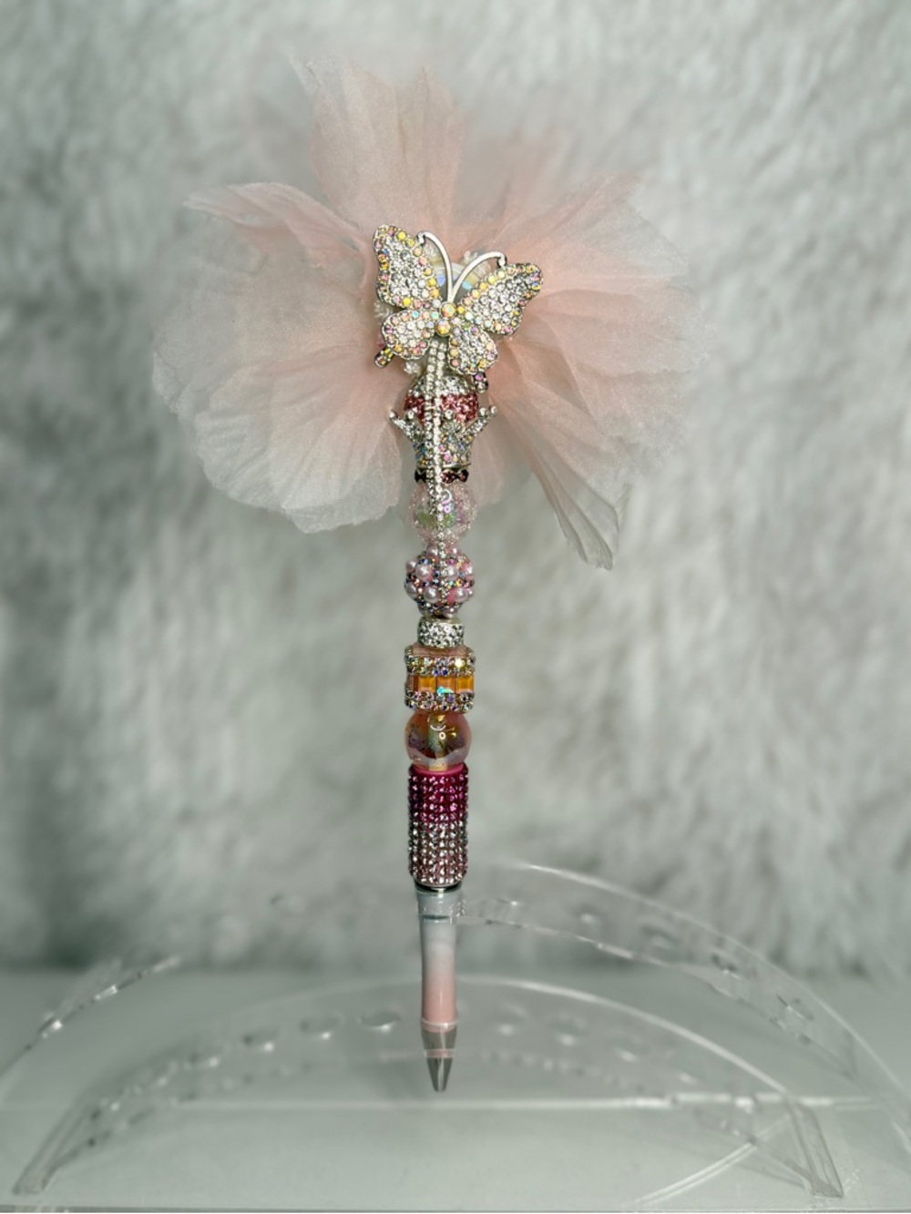 Pink Tulle Butterfly Fancy Pen